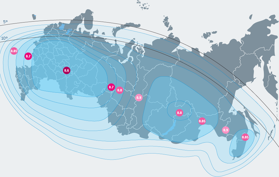 Зона приема КОНТИНЕНТ ТВ
